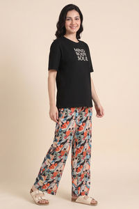 Zivame Abstract Print Cotton Loungewear Set - Tap Shoe — thumbnail 2